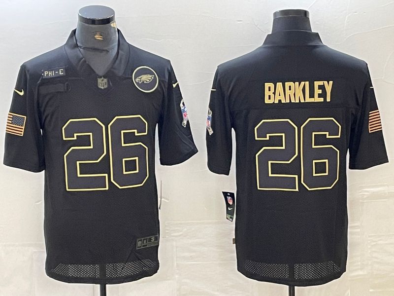 Men Philadelphia Eagles 26 Barkley Black 2024 Nike Limited NFL Jersey
